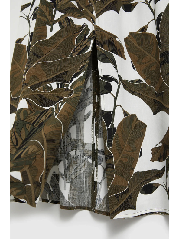 Moodo Khaki gemusterter weiter Rock