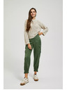 Moodo Cremefarbener Pullover mit Lochstickerei
