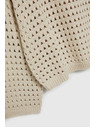Moodo Cremefarbener Pullover mit Lochstickerei