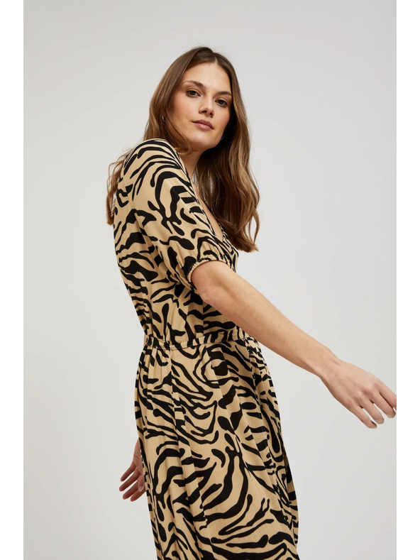 Moodo Beige gemusterte Kleider