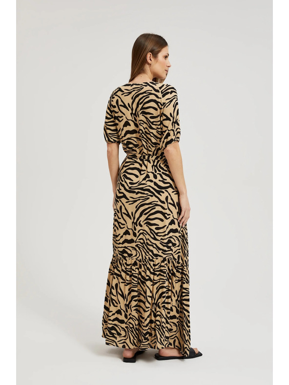 Moodo Beige gemusterte Kleider