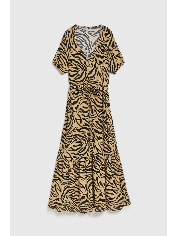 Moodo Beige gemusterte Kleider