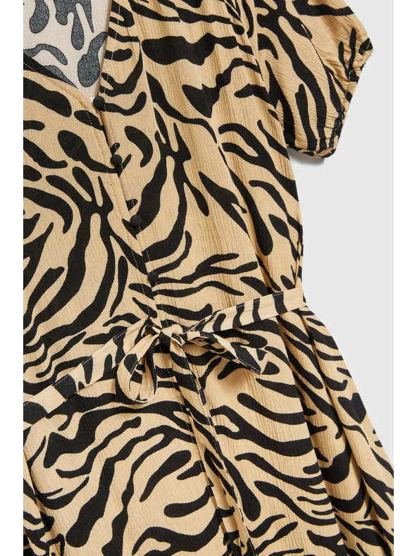 Moodo Beige gemusterte Kleider