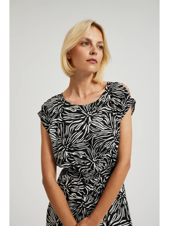 Moodo Gemusterte lange Kleider mit Schlitz