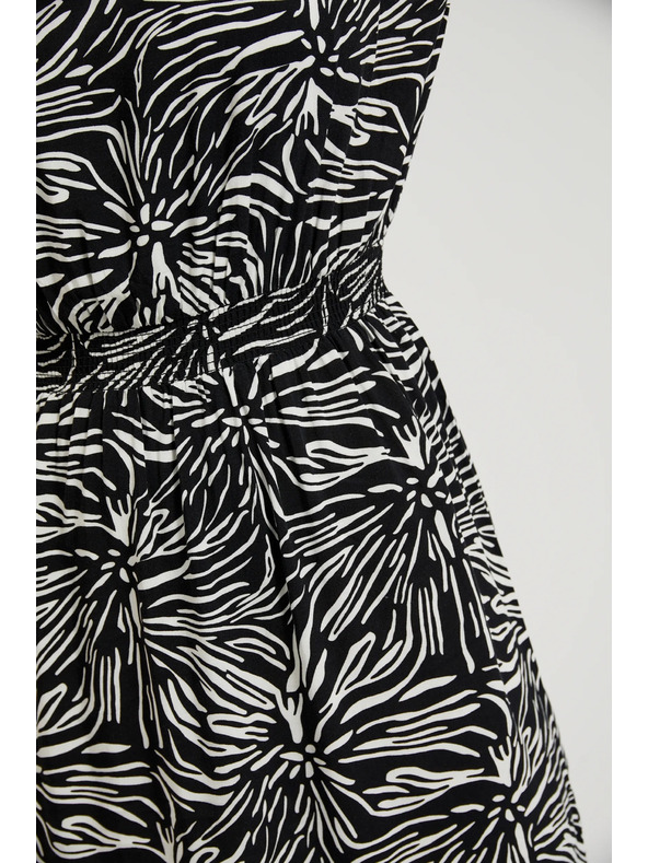 Moodo Gemusterte lange Kleider mit Schlitz