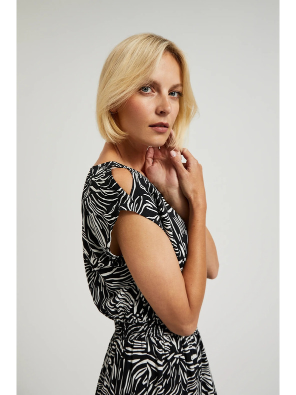 Moodo Gemusterte lange Kleider mit Schlitz