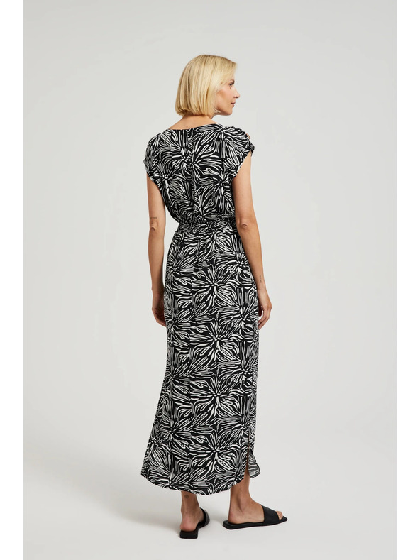 Moodo Gemusterte lange Kleider mit Schlitz