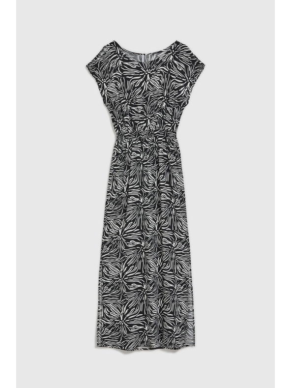 Moodo Gemusterte lange Kleider mit Schlitz