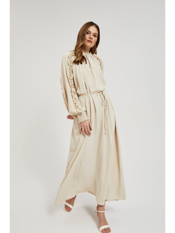Moodo Cremefarben Maxikleid