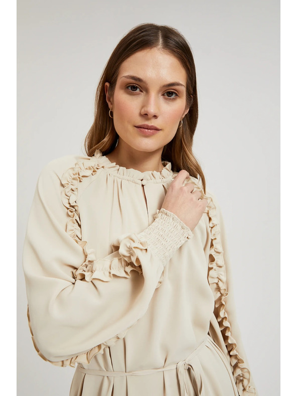 Moodo Cremefarben Maxikleid