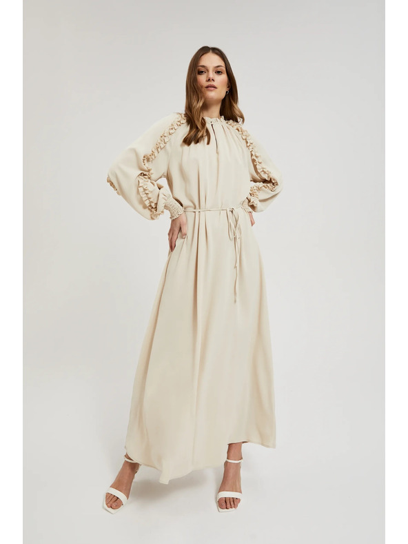 Moodo Cremefarben Maxikleid