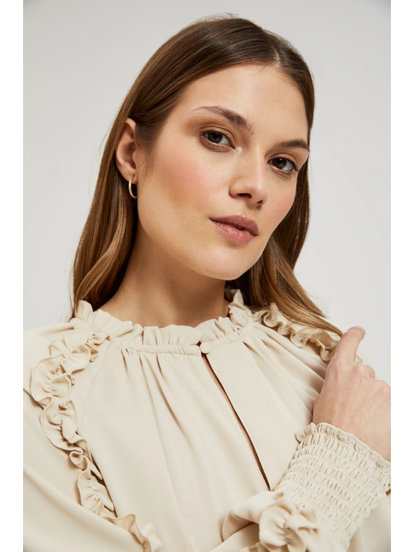 Moodo Cremefarben Maxikleid