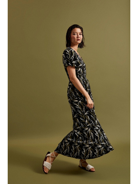 Moodo Langes gemustertes Kleid