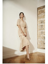 Moodo Cremefarben Spitzen-Maxikleid