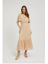 Moodo Cremefarben Spitzen-Maxikleid