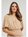Moodo Cremefarben Spitzen-Maxikleid