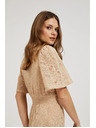 Moodo Cremefarben Spitzen-Maxikleid