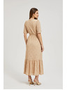 Moodo Cremefarben Spitzen-Maxikleid