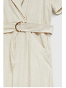 Moodo Beiges Kleid mit Gürtel
