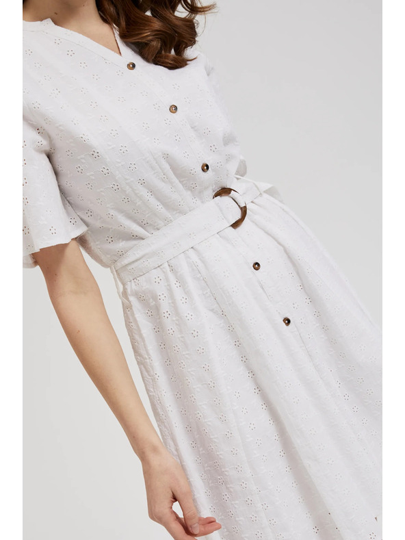 Moodo Kurzes Hemdblusenkleid mit Gürtel