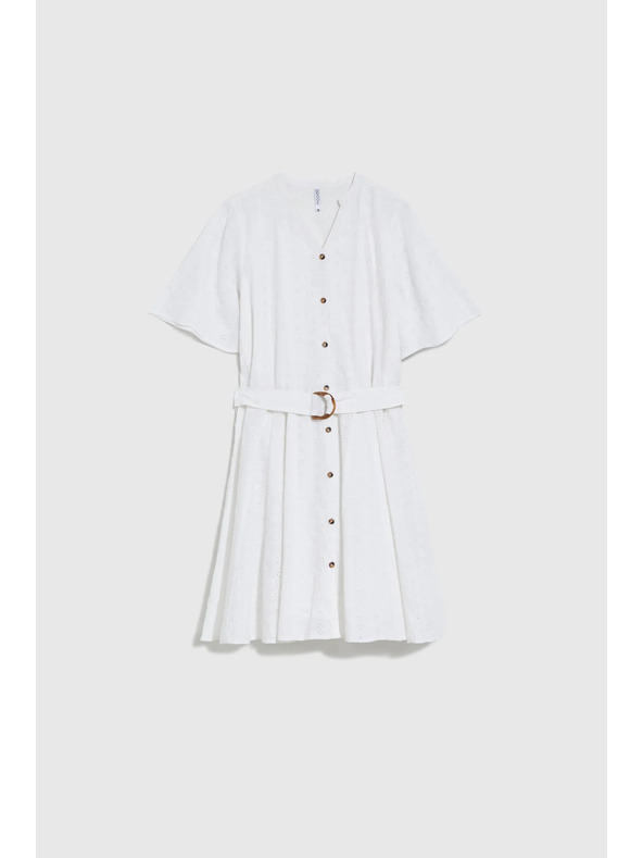 Moodo Kurzes Hemdblusenkleid mit Gürtel