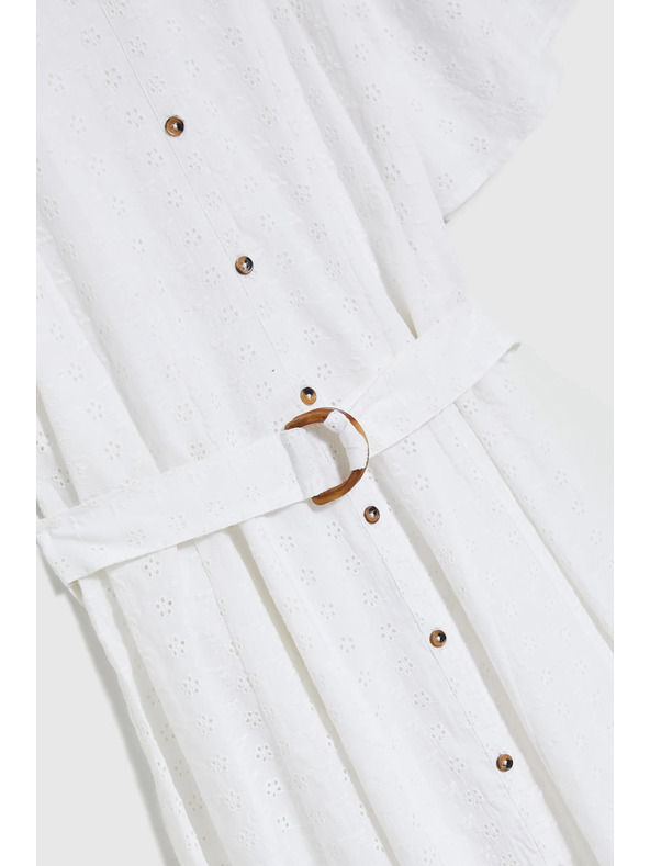 Moodo Kurzes Hemdblusenkleid mit Gürtel