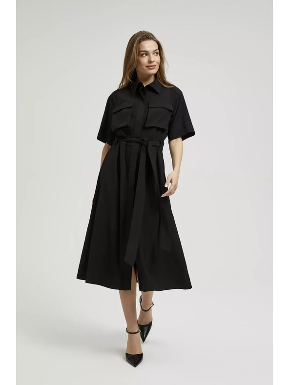 Moodo Schwarzes Hemdblusenkleid