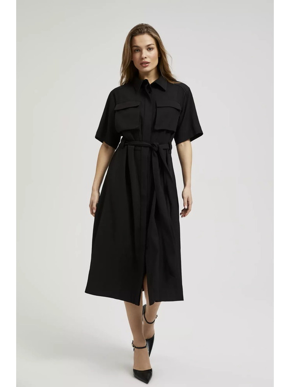 Moodo Schwarzes Hemdblusenkleid