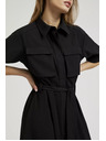 Moodo Schwarzes Hemdblusenkleid