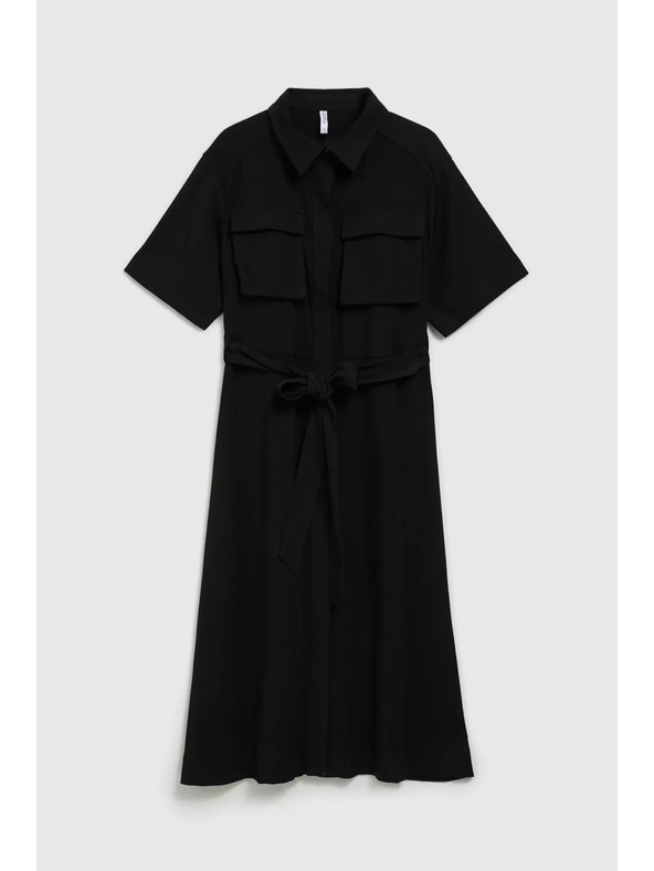 Moodo Schwarzes Hemdblusenkleid