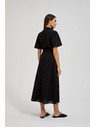 Moodo Schwarzes Hemdblusenkleid mit weiten Ärmeln
