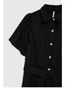Moodo Schwarzes Hemdblusenkleid mit weiten Ärmeln