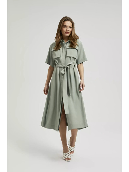 Moodo Olivgrünes Hemdblusenkleid