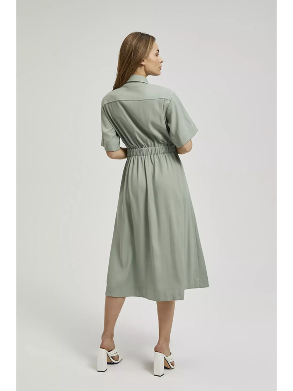 Moodo Olivgrünes Hemdblusenkleid