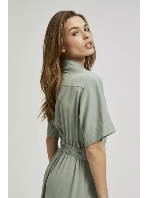 Moodo Olivgrünes Hemdblusenkleid