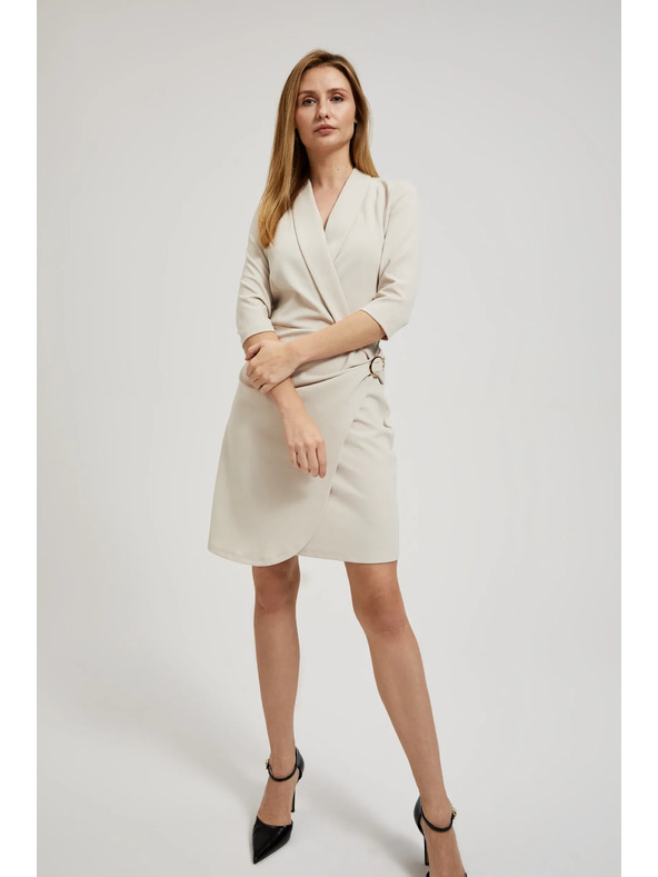 Moodo Cremefarben Wickelkleid
