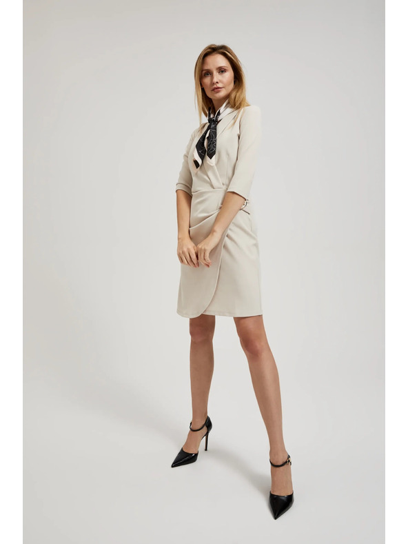 Moodo Cremefarben Wickelkleid