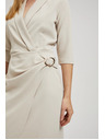 Moodo Cremefarben Wickelkleid