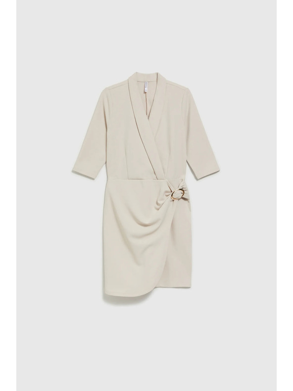 Moodo Cremefarben Wickelkleid