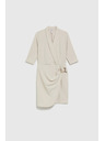 Moodo Cremefarben Wickelkleid