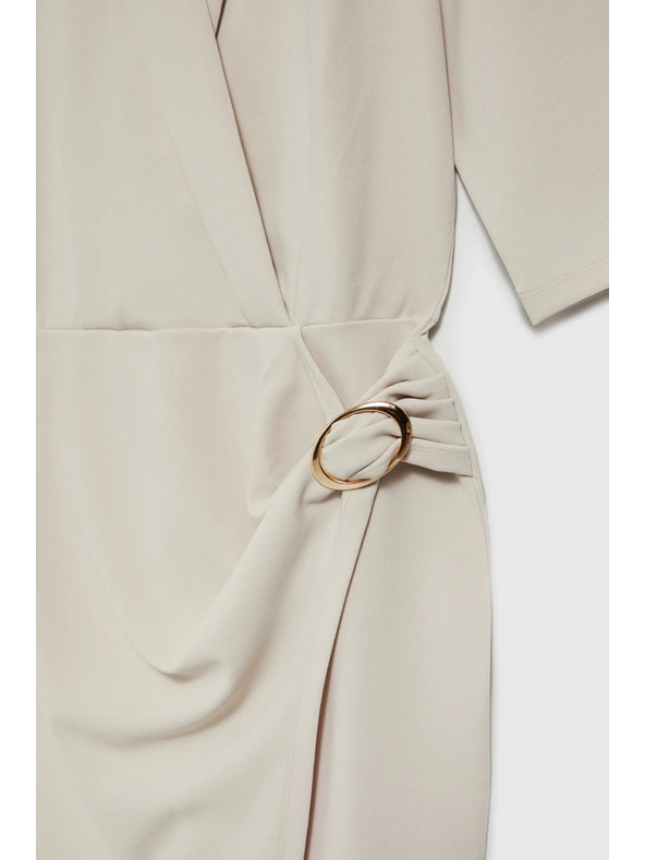 Moodo Cremefarben Wickelkleid