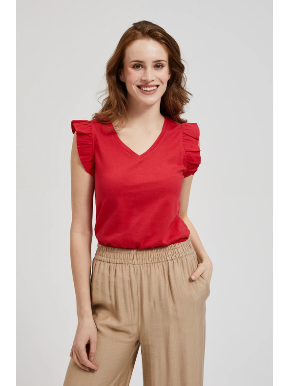 Moodo Roter Top mit Volants