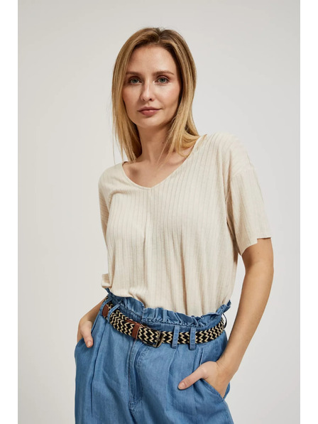 Moodo Cremefarbener lockerer Top