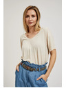 Moodo Cremefarbener lockerer Top