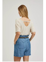 Moodo Cremefarbener lockerer Top
