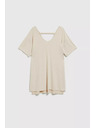 Moodo Cremefarbener lockerer Top