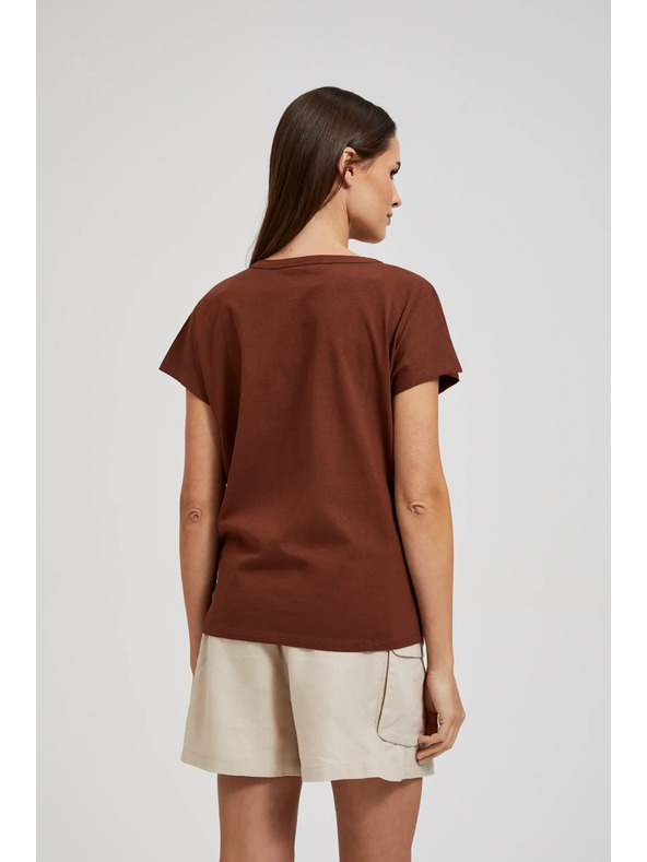 Moodo Brauner Top mit Knöpfen