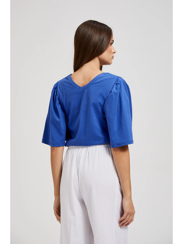 Moodo Blauer Top mit weiten Ärmeln