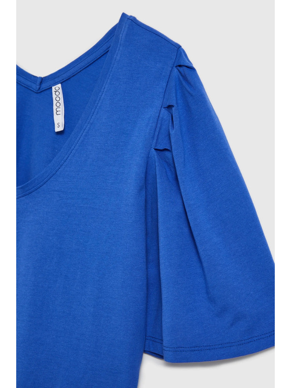 Moodo Blauer Top mit weiten Ärmeln
