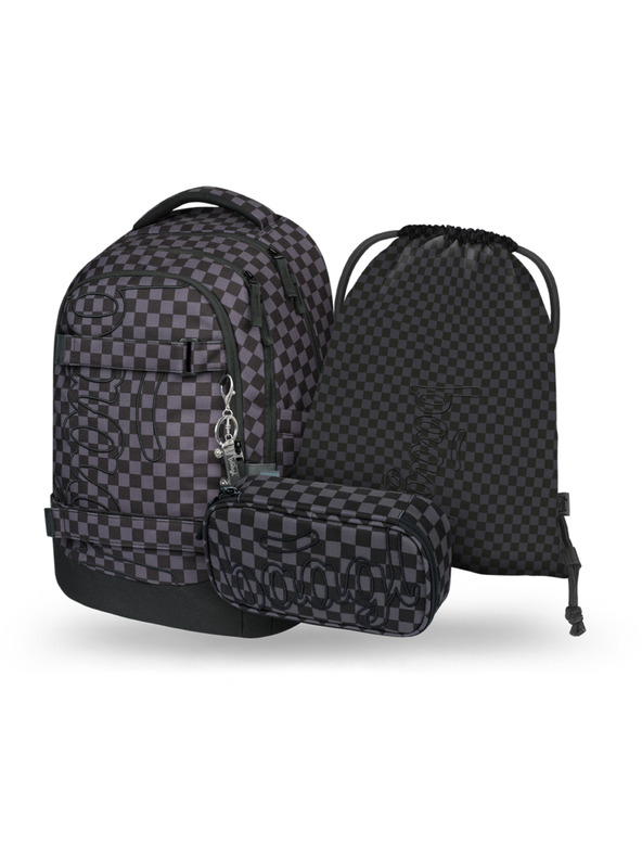 BAAGL  BAAGL SET 3 Skate max SKA grau: Rucksack, Federmäppchen, Beutel